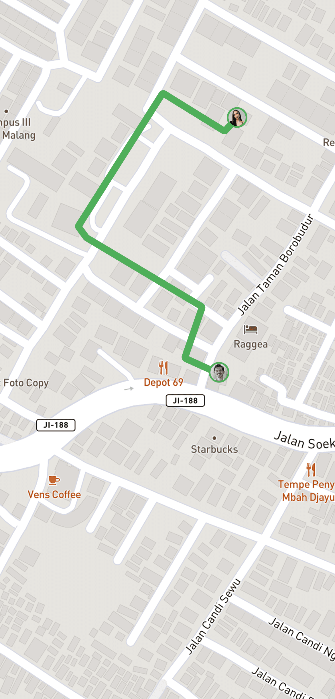 Map showing receiver location